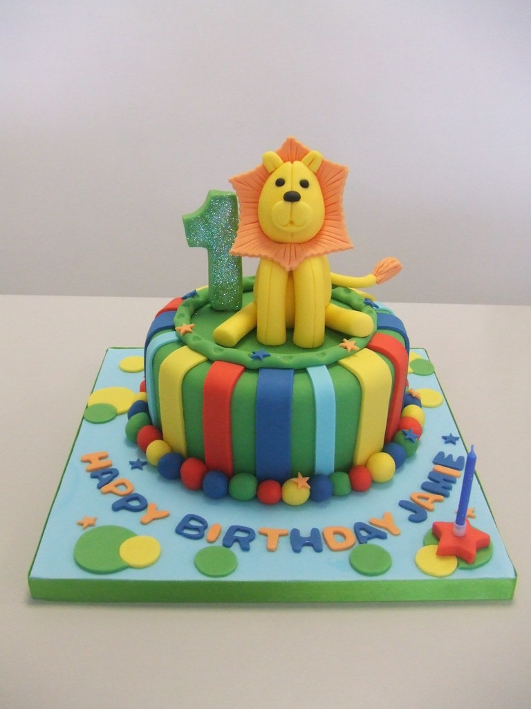 Cake Lion 1st Birthday By Stacey This Design 55 For A 6 Flickr