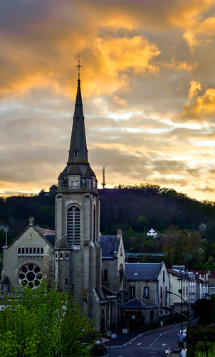 sunset urban church clouds 50mm nikon eric beaume sannois d5100