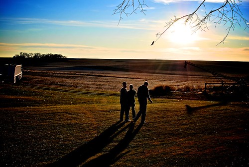 family sunset sun silhouette football nebraska farm