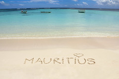 Mauritius - writing in the sand