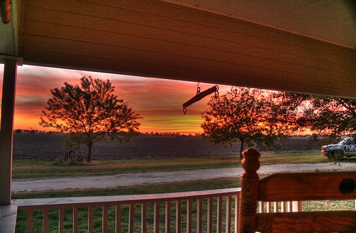 sunset sun texas porch hdr