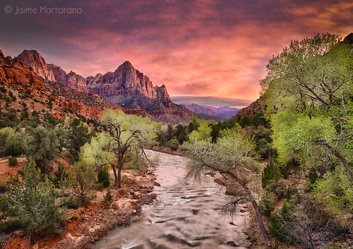 travel pink sunset vacation canon landscape utah dusk scenic 7d zion hdr magichour virginriver watchman thewatchman hdrefexpro