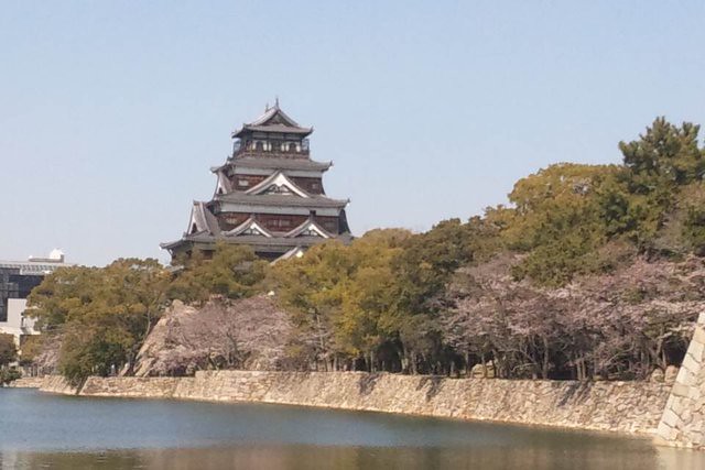 広島城が一番きれいに見える位置から