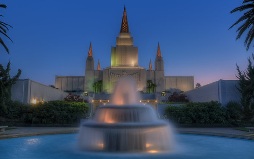 california sunset fountain temple oakland twilight dusk mormon bluehour lds latterdaysaints houseofthelord