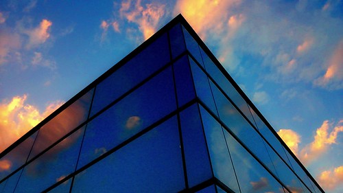 blue sunset sky building facade ansbach