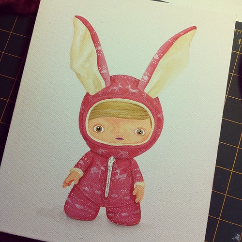 Finished painting; Bunny Pyjamas. For the @urbanvinyldaily They Came From The Streets 2 show