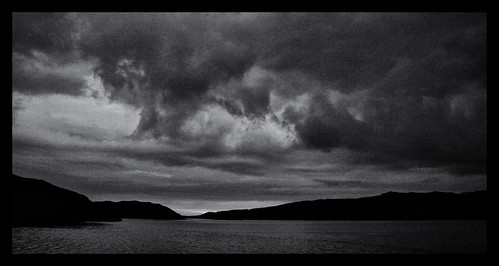 sunset bw clouds scotland jura lochtarbert canon400d