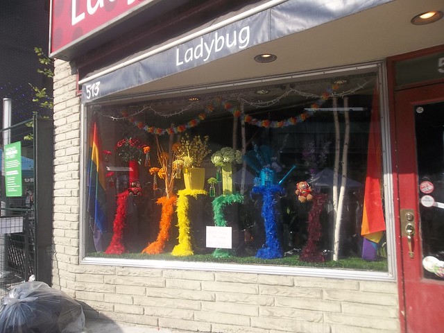 A rainbow in a shop window