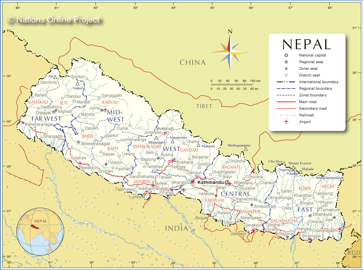 Mapa do Nepal