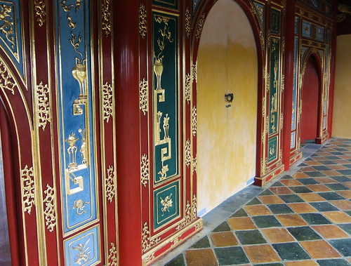 Buildings in the Minh Mang Tomb in Hue, Vietnam
