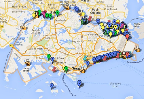 International Coastal Cleanup Singapore: Zones & Sites - Google Maps