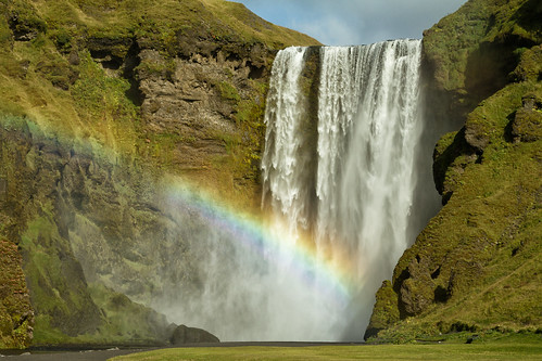canon7d europe iceland inspiredbyiceland skógafoss clouds nature photography sky water waterfall rainbow