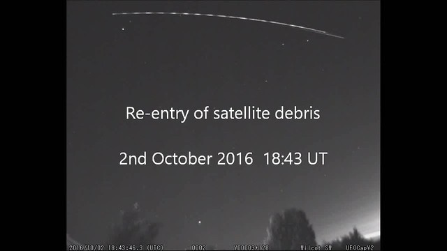 Satellite debris re-entering