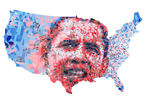 Barack Obama: The red, the blue and the United States of America.