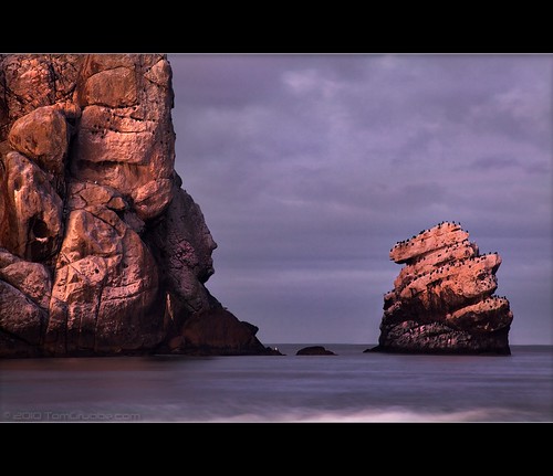 ocean california seascape reflection beach dawn sand morrobay morro morrorock pillarrock
