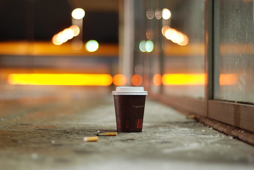 bus cup 50mm nikon bokeh dirty jfk sidewalk 365 nikkor 50mmf18d kennedy busstation cappucino johnfkennedy 50mmf18 f18d project365 d80 sooc cigarettebuds 355365 december212010 project36612010