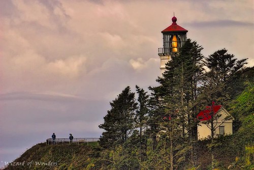 trees sea sky people lighthouse canada nature oregon coast landscapes rocks bc wildlife scenic cliffs oregoncoast viewpoint redroof hecetaheadlighthouse devilselbowstatepark westernlarch
