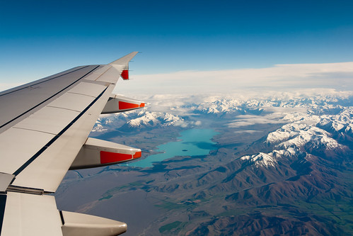 newzealand vacation sky clouds airplane honeymoon wing southernalps windowseat