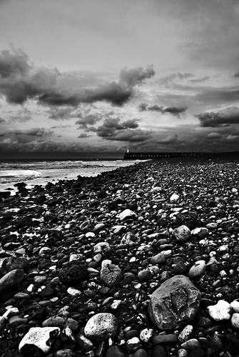 uk sea blackandwhite beach pebble cumbria maryport blackwhitephotos