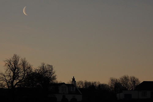 morning winter moon sunrise dawn scotland canal forthclydecanal eos50d