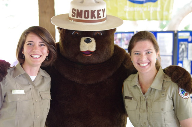 From former future public school teacher to hanging out with Smokey Bear, Jennifer (right) has taken the road less traveled.