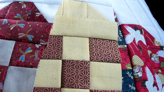 Hearts Blocks - reds with goldl