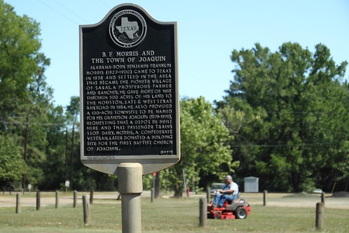 usa sign plaque geotagged texas unitedstates joaquin lawnmower historicalmarker ridingmower texashistoricalcommission geo:lat=3196656000 geo:lon=9405609572 bfmorris