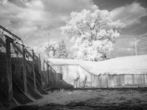 tree abandoned industry river dam infrared handheld hydroelectric filterhoyar72 olympusmzuikodigital17mmf28 olympuszuikodigital17mmf28pancake olympuspenepl1micro43micro43 alienskinexposure3 olympuspenvf2viewfinder