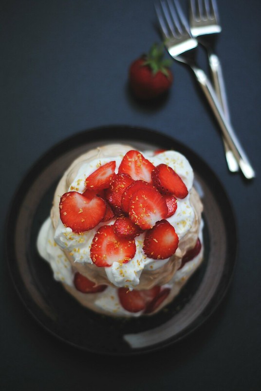 Strawberries + Cream Pavlova