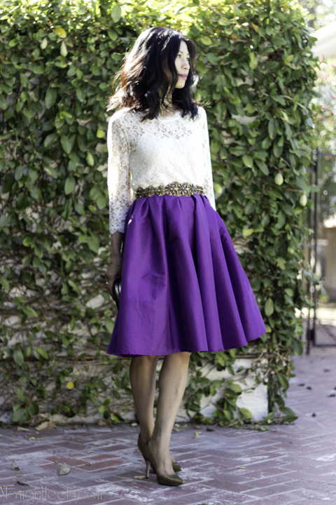 lace blouse satin skirt-1-6