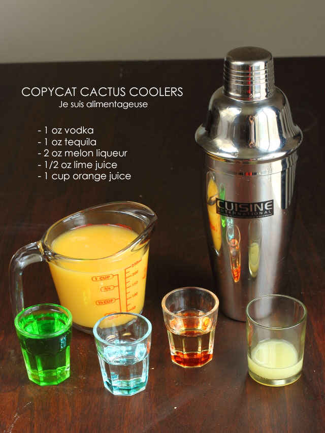 Copycat cactus coolers are a perfect summer drink for sunshine and patios! | Je suis alimentageuse | #vegan #summer #cocktail #tequila