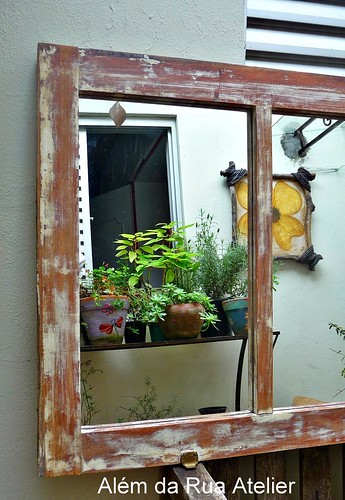 Espelho de janela -  Madeira de demolição