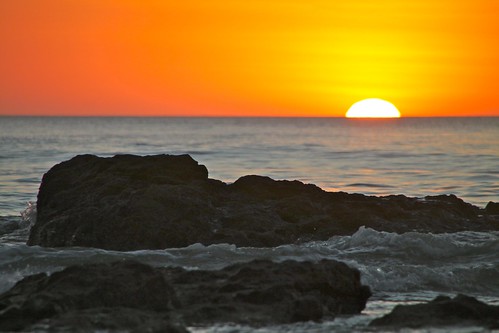 ocean sunset sky orange sun costarica horizon