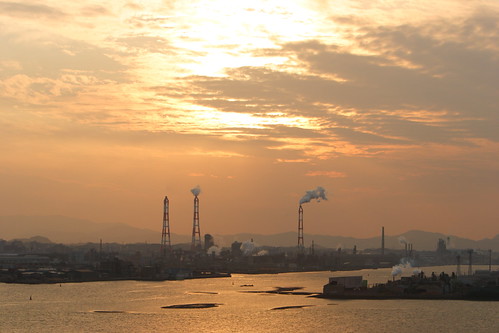sunset sky cloud japan geotagged bay blog factory fukuoka kitakyushu wakamatsu dokai mrhayata geo:lon=130796105 geo:lat=33892809