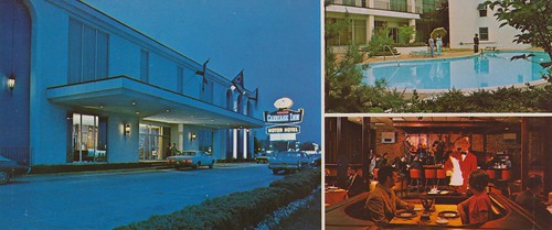 vintage inn carriage huntsville postcard alabama motel waiter poolview restaurantview triview