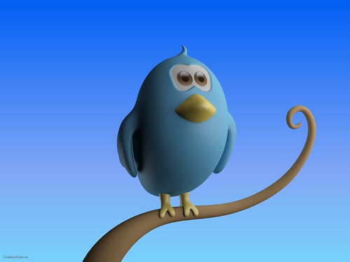 CreativeTools.se - Twitter bird standing on branch - Close-up