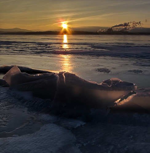 sunset snow ice canon vermont shoreham lakechamplain g12