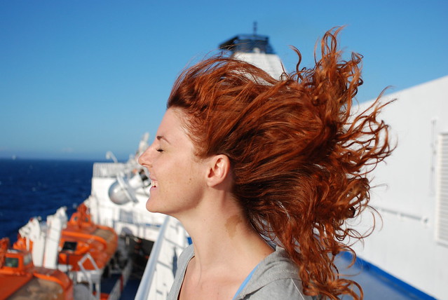 Wind in her hair