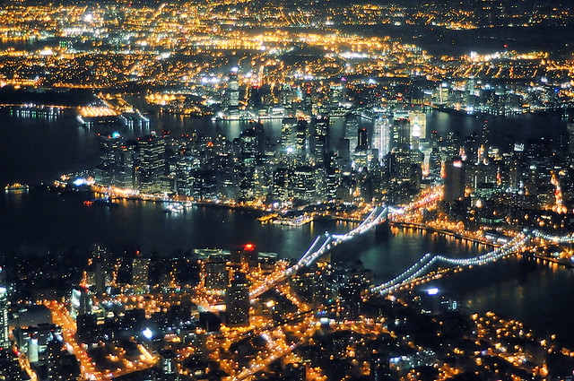 en route to laguardia at night, new york city