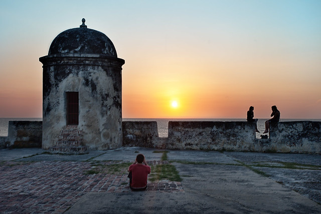 'Caribbean Sunset', Colombia, Cartagena, City Wall