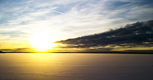 sunset sun lake ice sweden the
