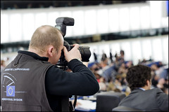A photographer of the EP during the February 2011 plenary session