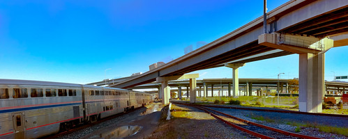 california blue winter panorama motion color northerncalifornia train moving big movement highway view wide over large rail railway panoramic motionblur amtrak freeway slowshutter bayarea commuter interstate eastbay expressway elevated february 80 emeryville stitched hdr mobilephonecamera alamedacounty interchange iphone 880 580 macarthurmaze 2011 clawson iphone4