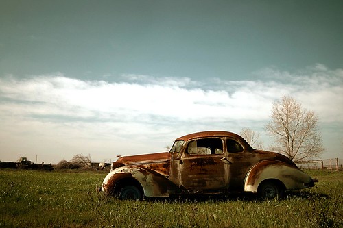 old winter history grass car rust farm 1940s aged february2011