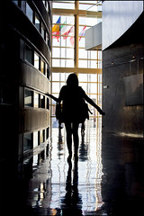 A woman's silhouette in the EP before the Women's Day debate