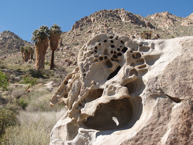 Strange weathered granite boulder in the Valley of the Thousand Springs