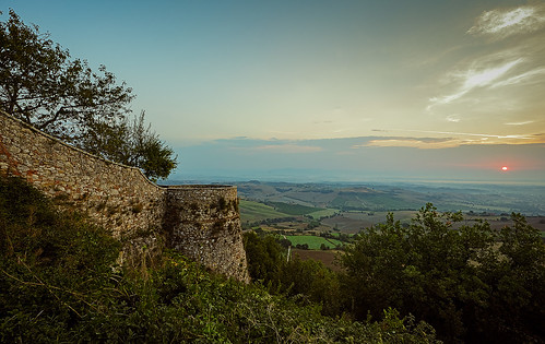 canontse24mmf35lii chianavalley italia medieval morning panorama photostitched stone sun sunrise tiltshift toscana tuscany valdichiana valley wall montefollonico italy it