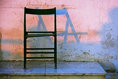 Chair at Sunset in Athens Greece