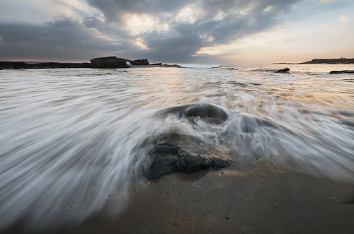 ireland sunset sea rock coast sand clare tide atlantic flowing
