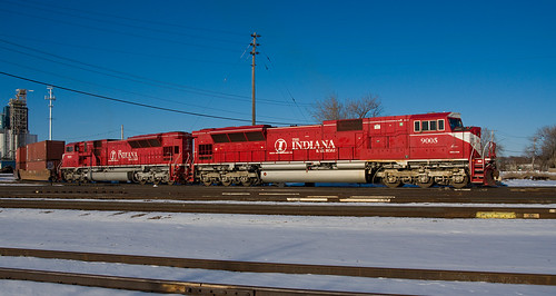 red snow train intermodal emdsd9043mac indianarailroad indr9005